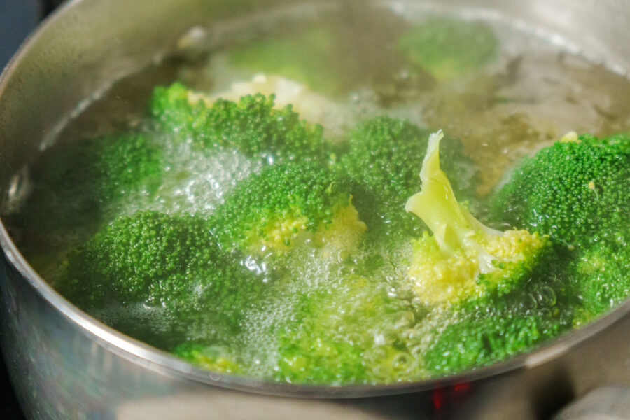 Cooking broccoli Selective focus