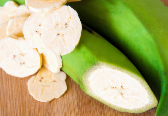 plantain and banana slices