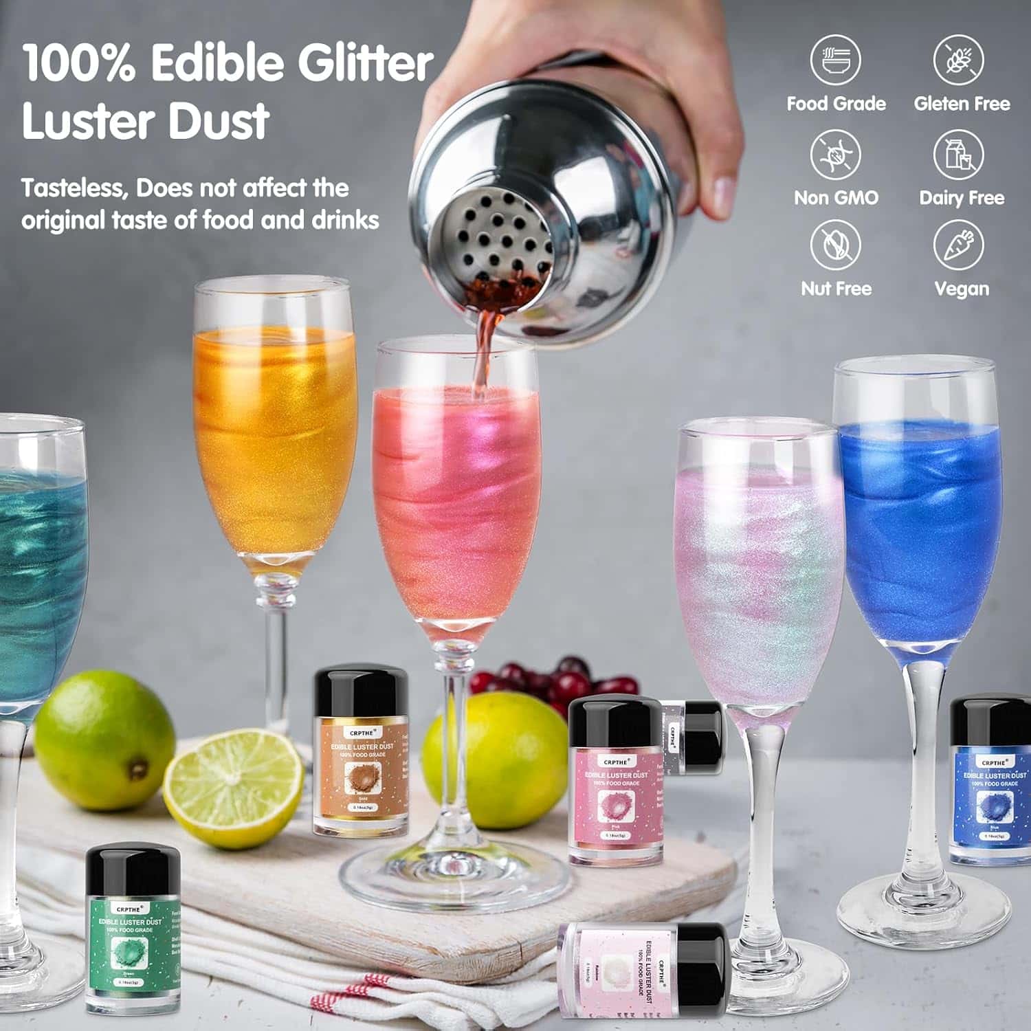 Colorful Edible Glitter Set