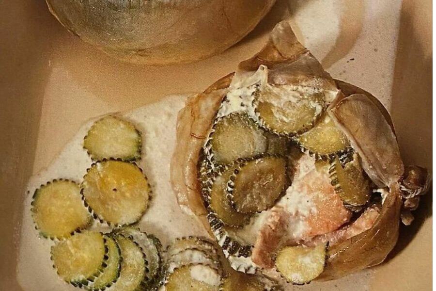salmon in a bladder of pork