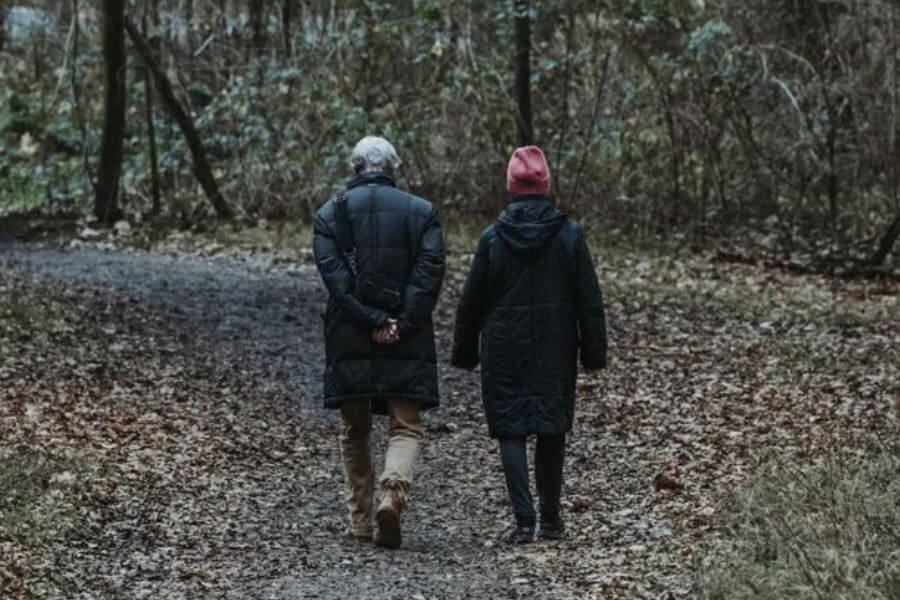 couple walking in the park