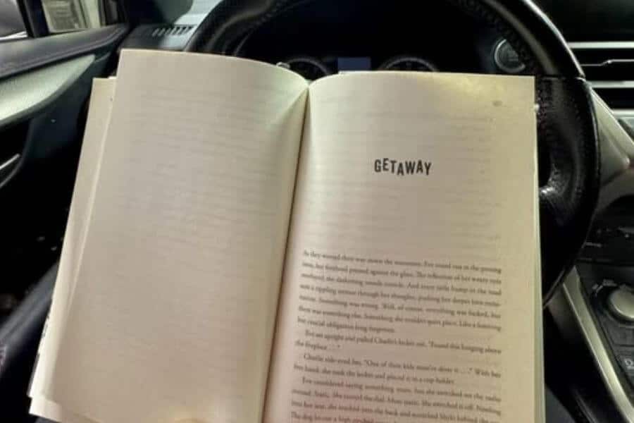reading inside car