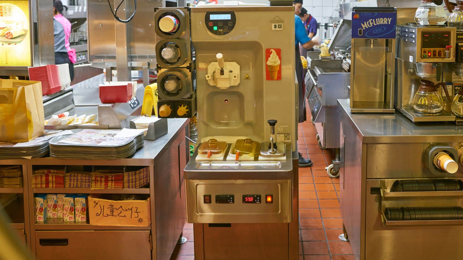 Interior of a McDonald’s with ice cream machines