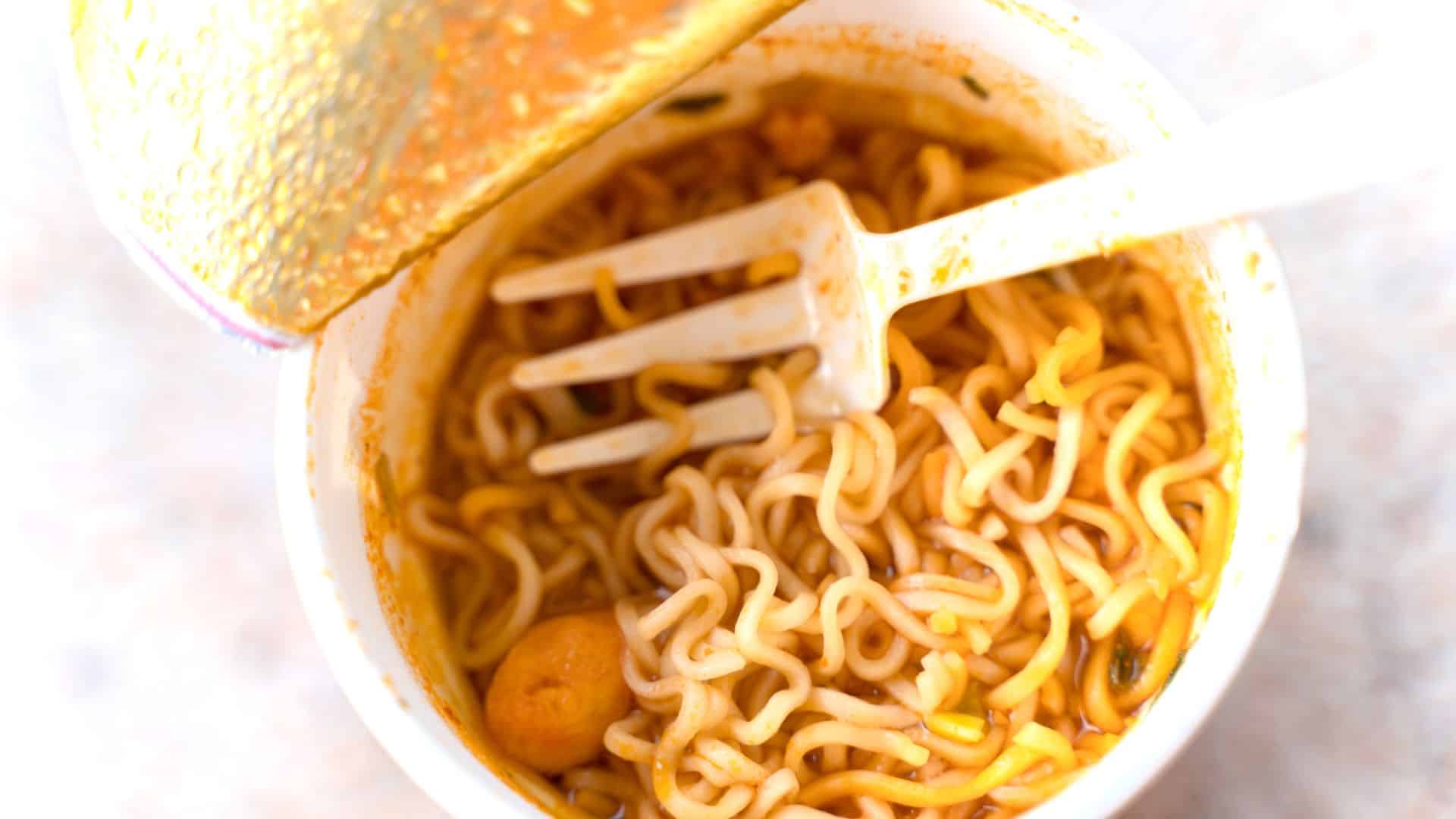 Instant noodle soup in the cup