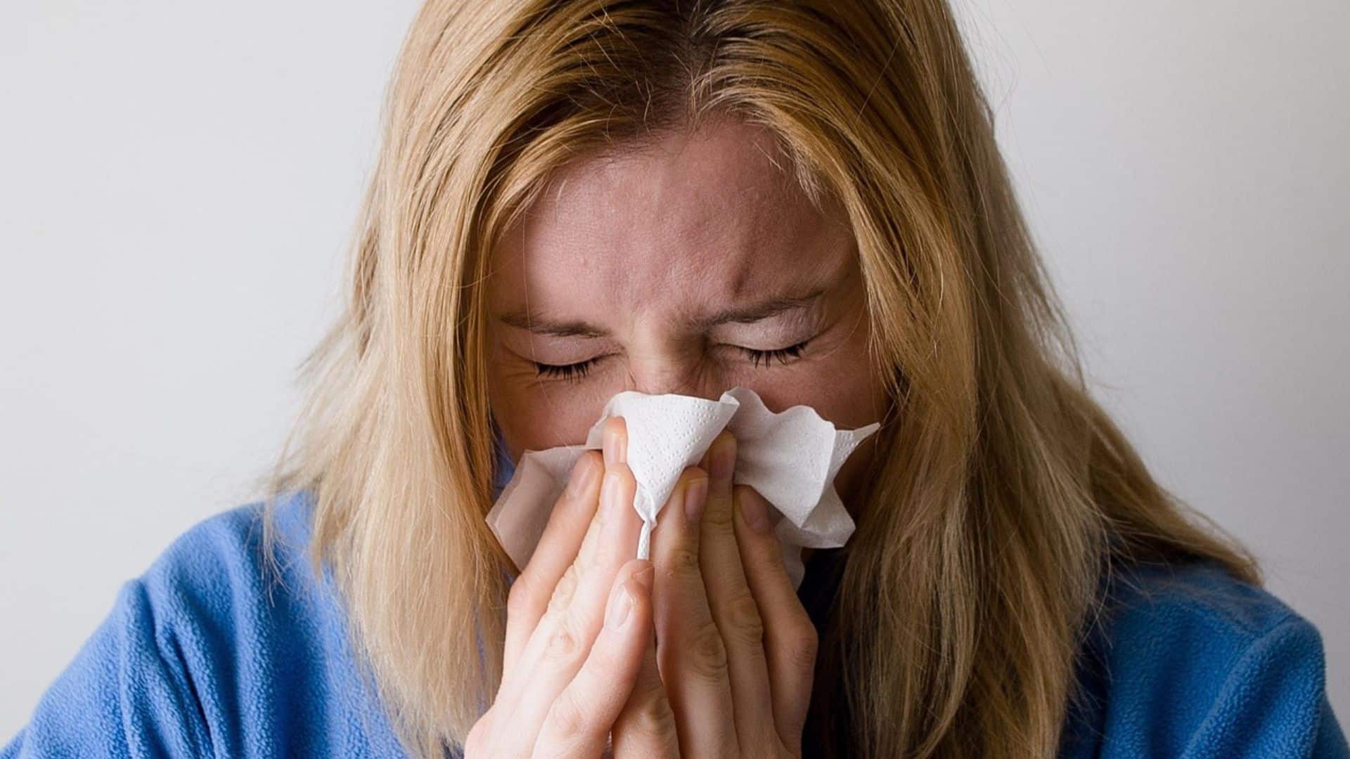 Woman with allergies