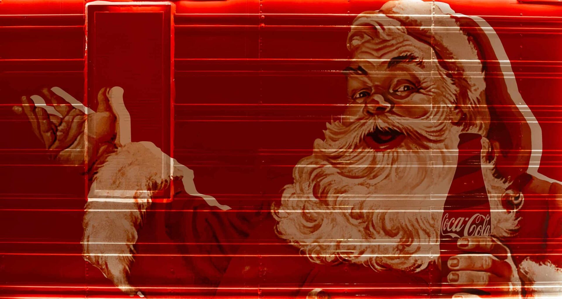 Coca-Cola truck with Santa on it