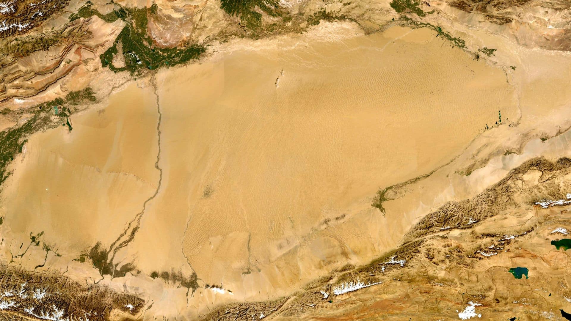 Detailed map showing the outline and location of the Taklamakan Desert