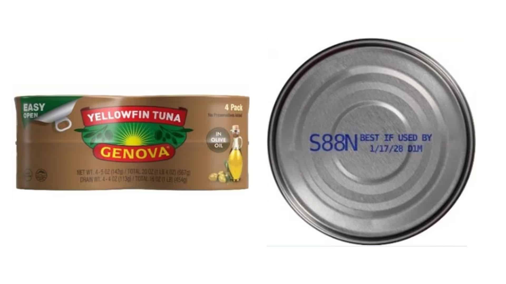 Recalled tuna cans