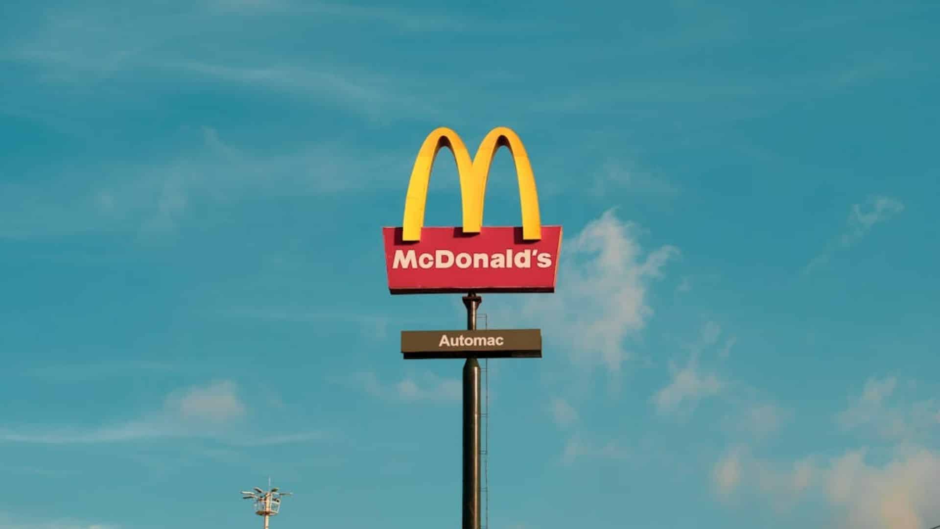 McDonald's sign under a blue sky
