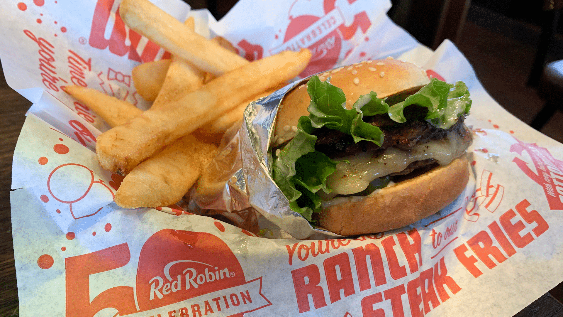 Red Robin burger and fries