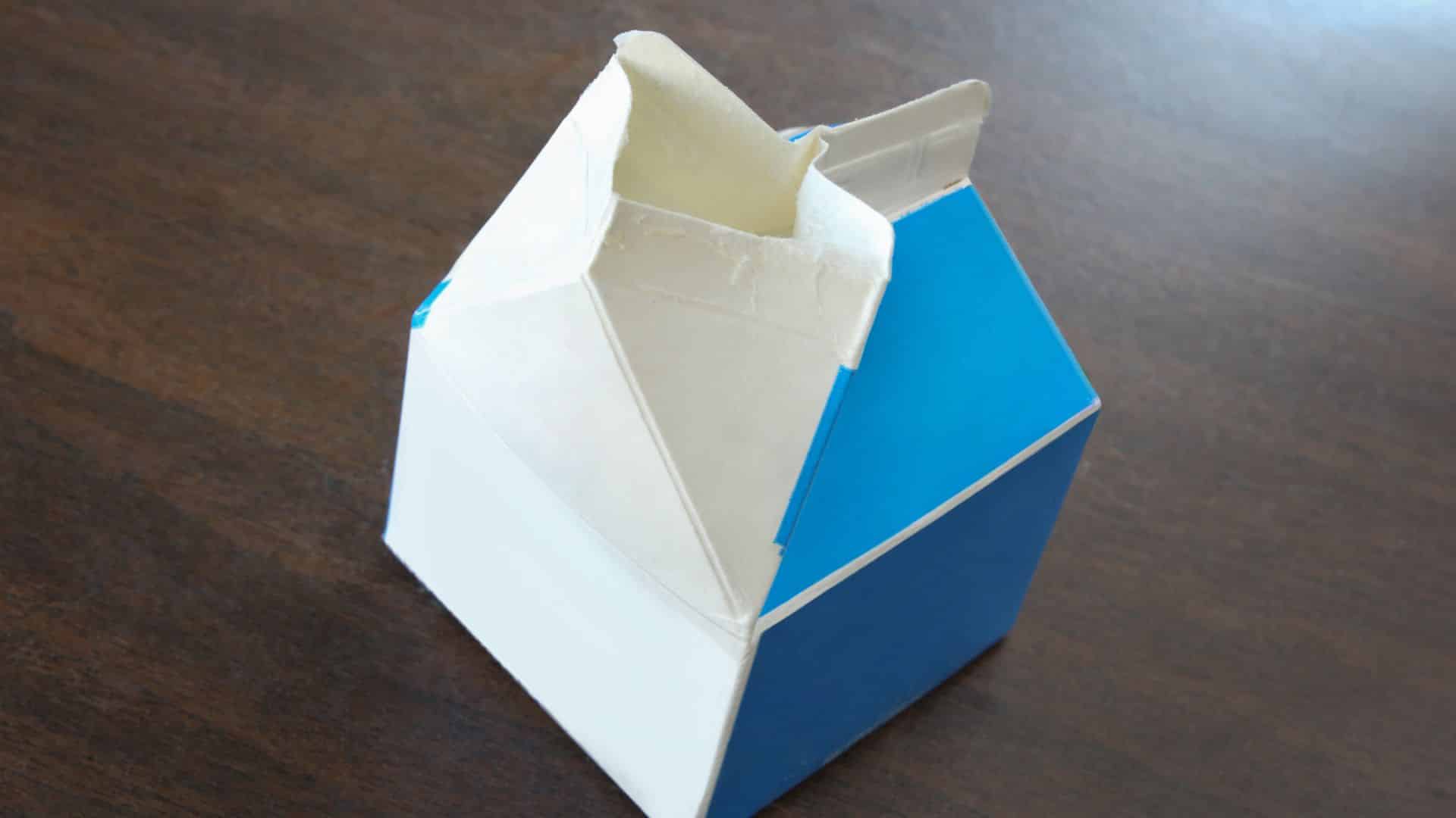 Photo of an opened half Pint Milk carton