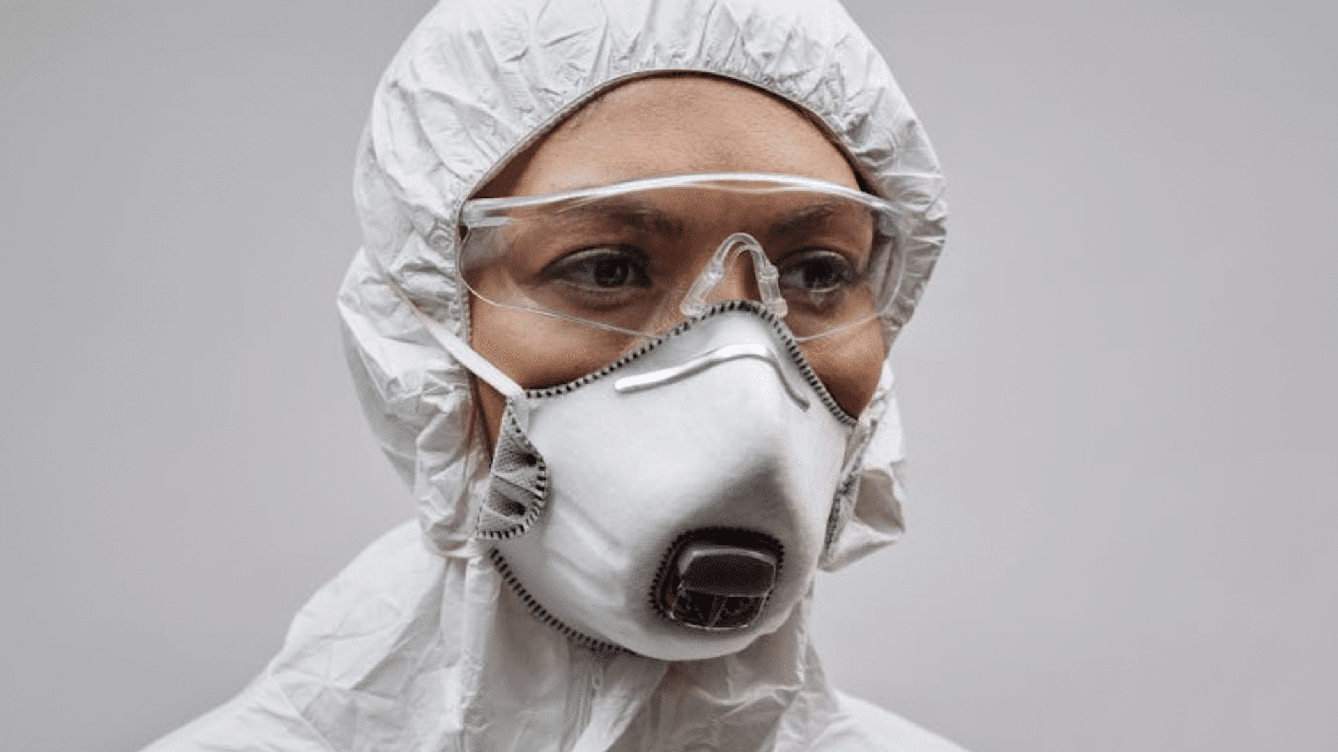 person wearing a full PPE
