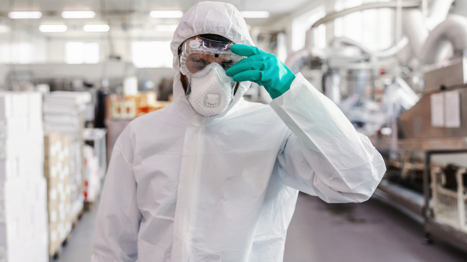 Worker Looking Upset White Standing in Food Plant