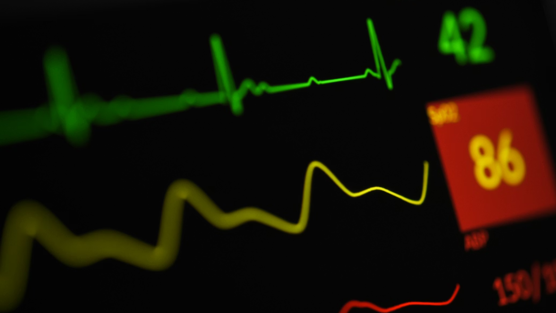 blood pressure on hospital screen