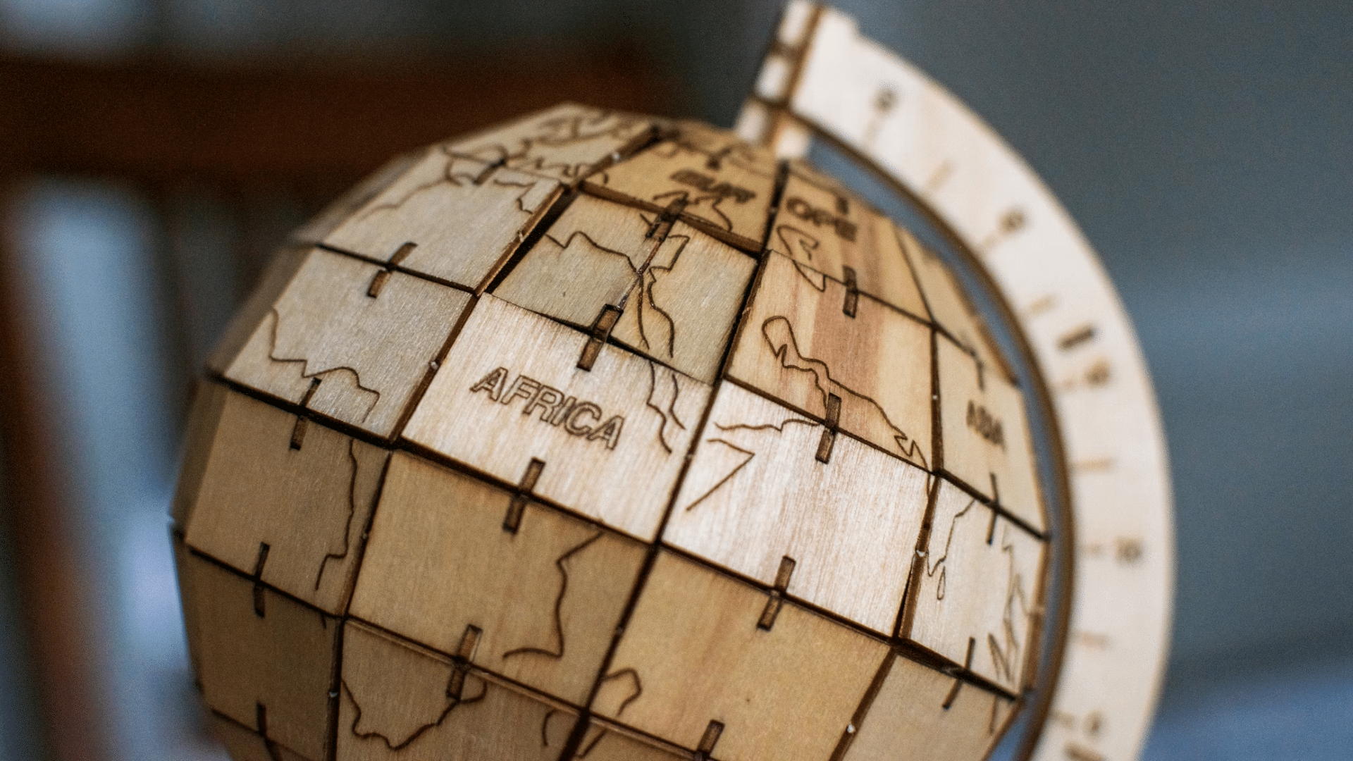 Africa in the wooden globe