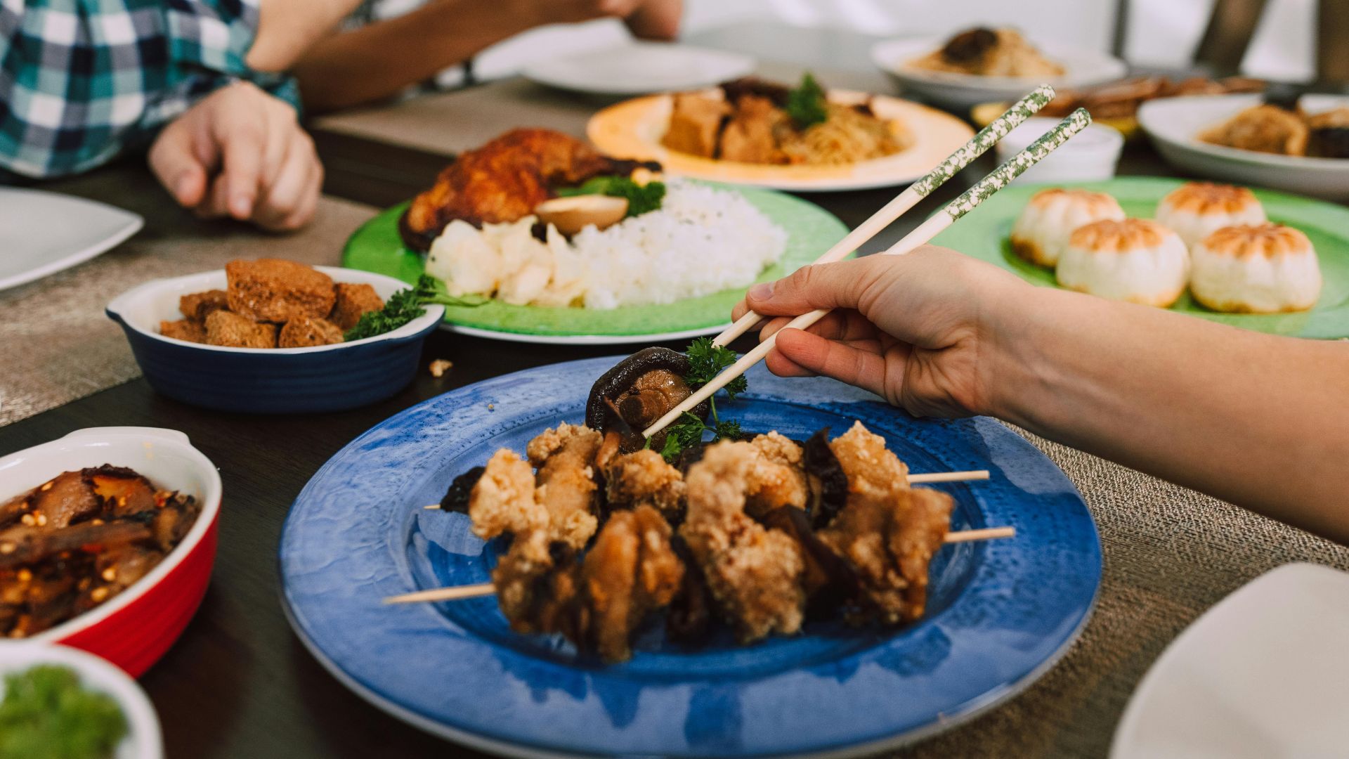 Malaysian food on plates