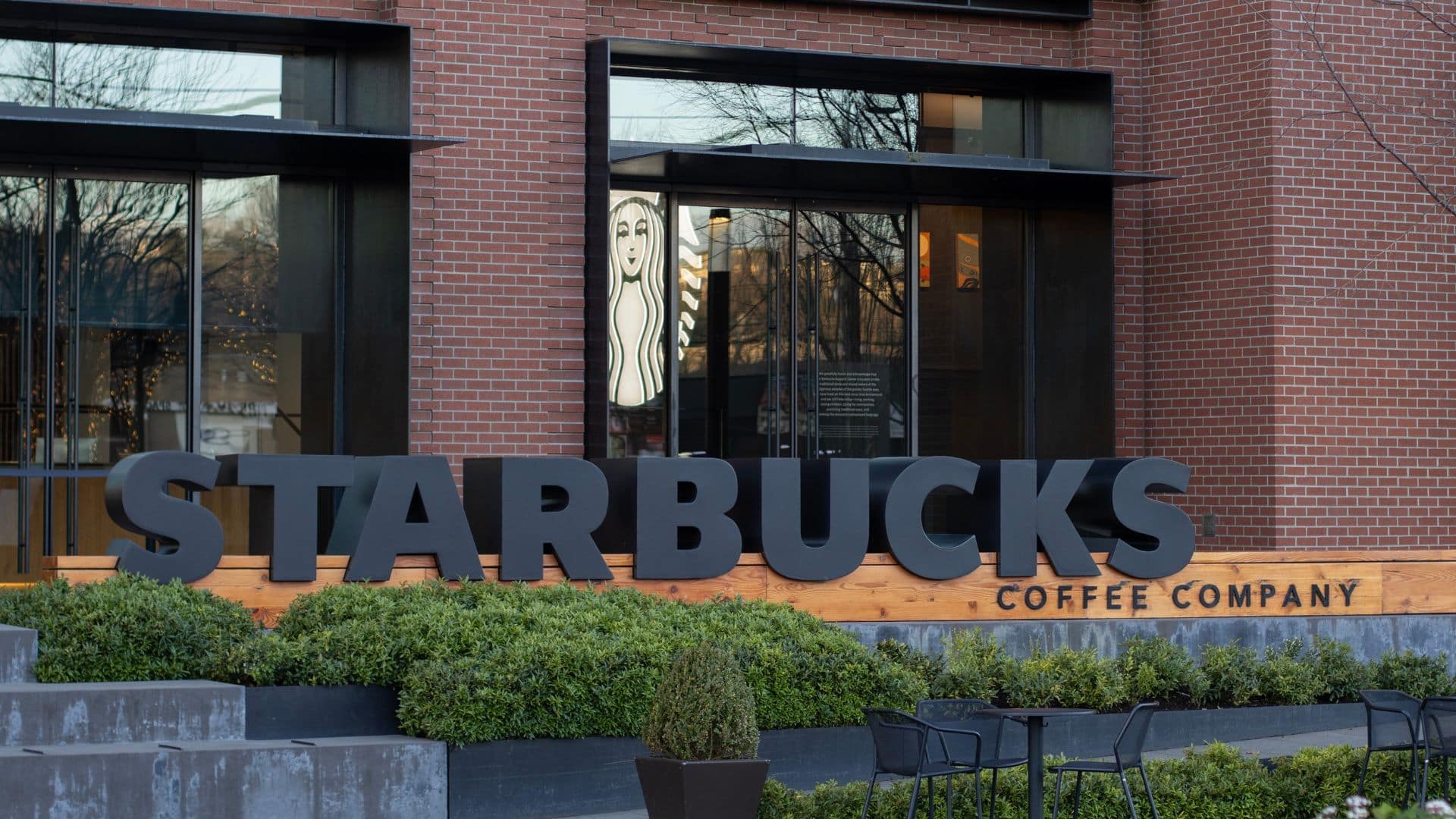 Starbucks sign is seen at the Starbucks Center, the world headquarters of the coffeehouse chain, in Seattle, Washington.