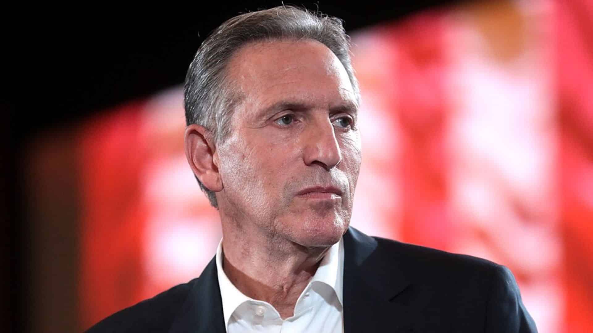 A close up shot of Howard Schultz, the former CEO of Starbucks.