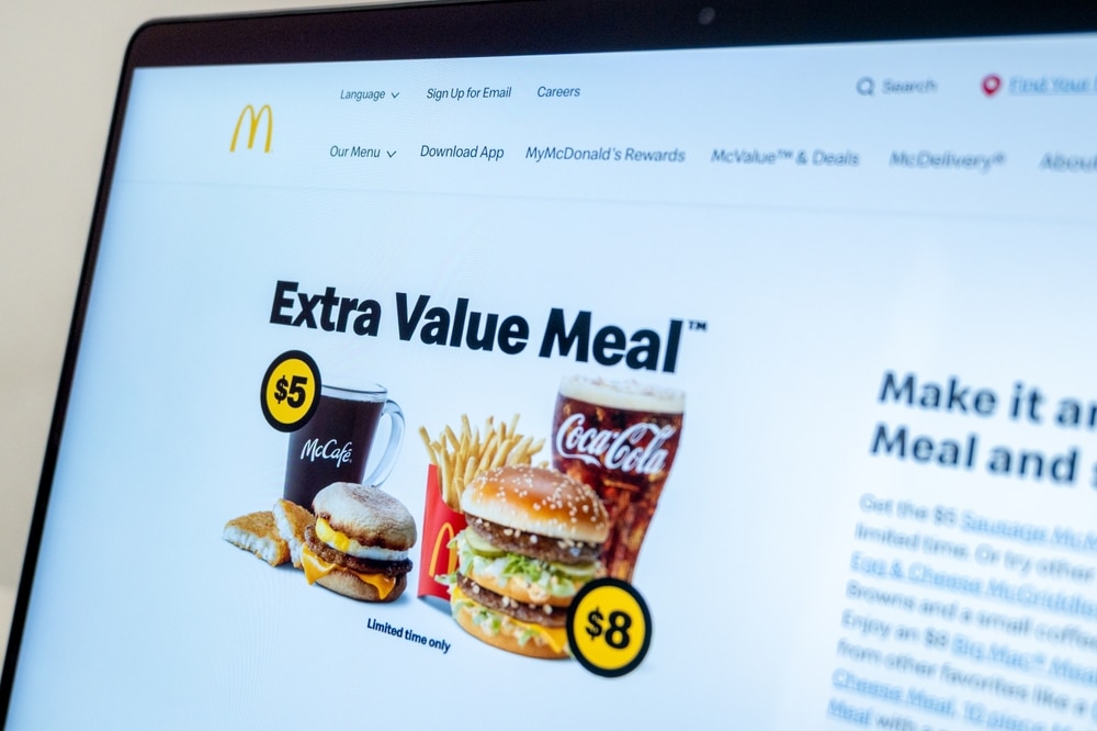 McDonald’s value meal promotions displayed on the company’s website.