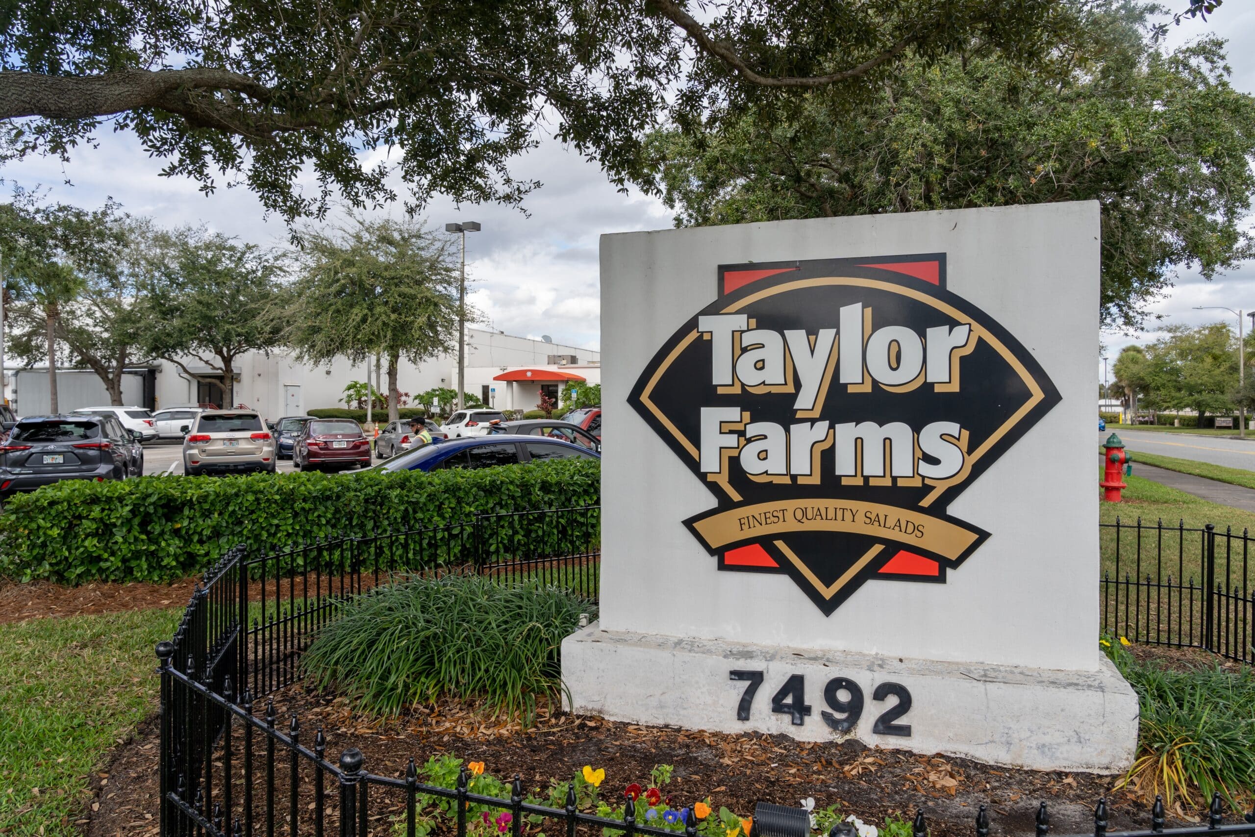 Taylor Farms headquarters sign outside the company's facility.